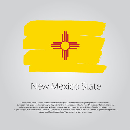 New Mexico State Flag with colored hand drawn lines in Vector Formatのイラスト素材