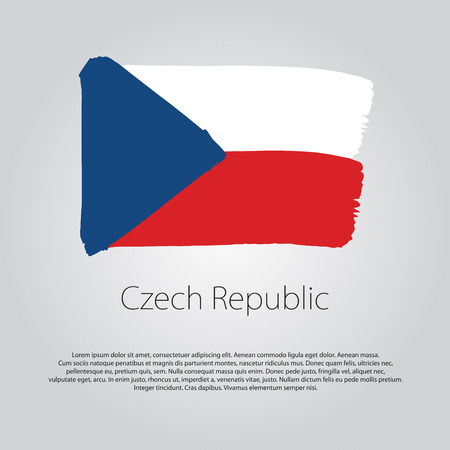 Czech Republic Flag with colored hand drawn lines in Vector Formatのイラスト素材