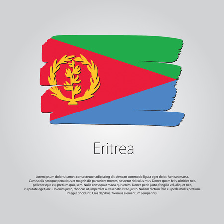 Eritrea Flag with colored hand drawn lines in Vector Formatのイラスト素材