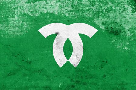 Flag of Kobe, Japan, with a vintage and old lookの写真素材