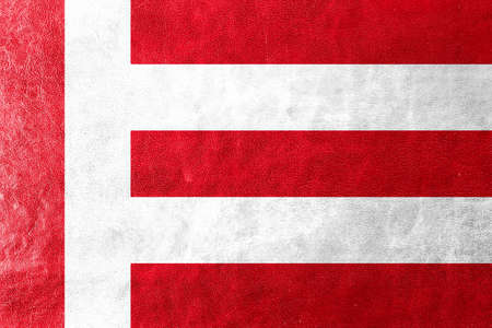 Flag of Eindhoven, painted on leather textureの写真素材