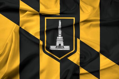 Waving Flag of Baltimore, Marylandの写真素材