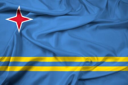 Waving Flag of Arubaの写真素材