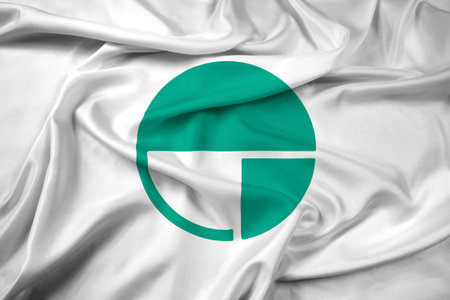 Waving Flag of Nagano, Japan