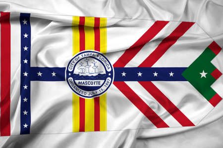 Waving Flag of Tampa, Floridaの写真素材