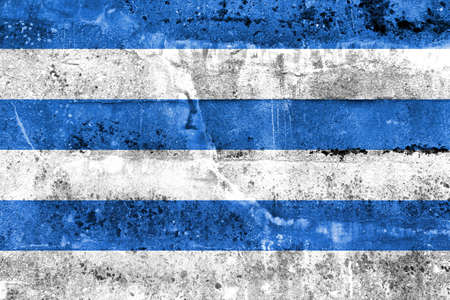 Flag of Tallinn, painted on dirty wall. Vintage and old look.の写真素材