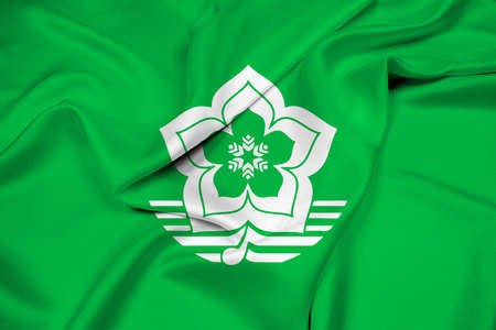 Waving Flag of Harbin, Chinaの写真素材