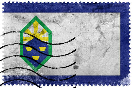 Flag of Colorado Springs, Colorado, old postage stampの写真素材