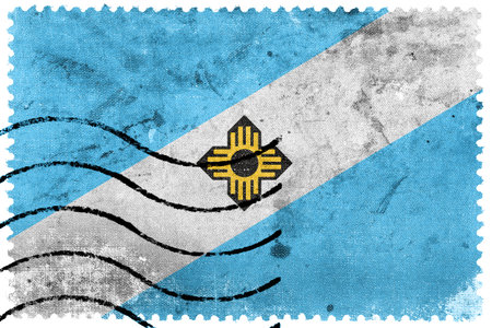 Flag of Madison, Wisconsin, old postage stamp