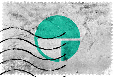 Flag of Nagano, Japan, old postage stampの写真素材