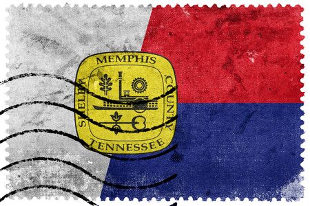 Flag of Memphis, Tennessee, old postage stampの写真素材