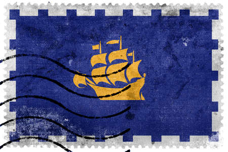 Flag of Quebec City, old postage stampの写真素材