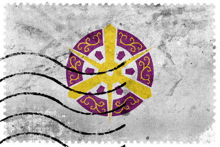 Flag of Kyoto, Japan, old postage stamp