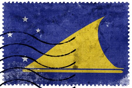 Flag of Tokelau, old postage stampの写真素材
