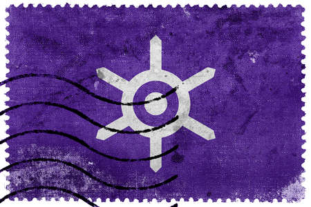 Flag of Tokyo, old postage stampの写真素材
