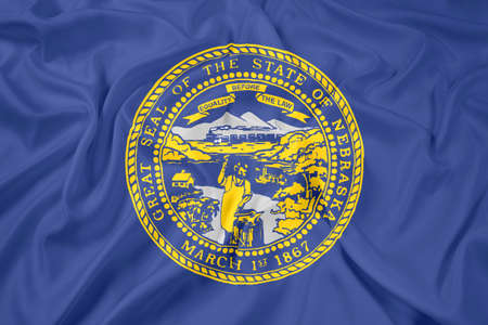 Waving Flag of Nebraska Stateの写真素材