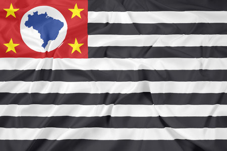 Waving Flag of Sao Paulo Stateの写真素材