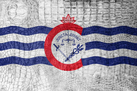 Flag of Cincinnati, Ohio, on a luxurious, fashionable canvasの写真素材