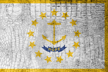 Flag of Rhode Island, on a luxurious, fashionable canvasの写真素材