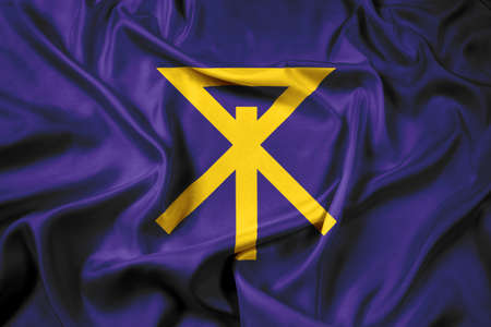 Waving Flag of Osaka, Japanの写真素材