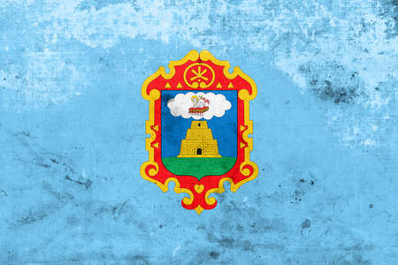 Flag of Ayacucho, Peru, with a vintage and old lookの写真素材