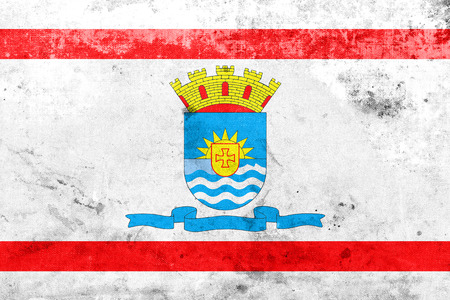 Flag of Florianopolis, Santa Catarina, Brazil, with a vintage and old lookの写真素材