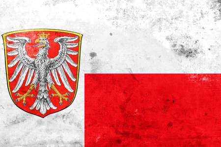 Flag of Frankfurt am Main, Germany, with a vintage and old lookの写真素材