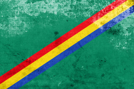 Flag of Drochia, Moldova, with a vintage and old lookの写真素材