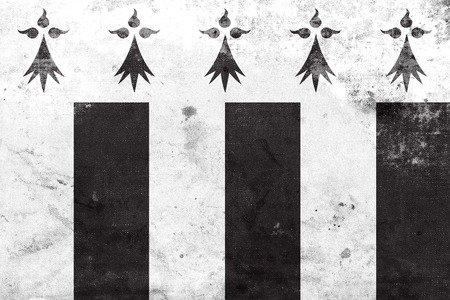 Flag of Rennes, France, with a vintage and old lookの写真素材