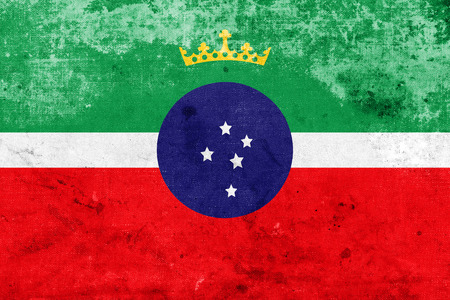 Flag of Pindamonhangaba, Sao Paulo, Brazil, with a vintage and old lookの写真素材