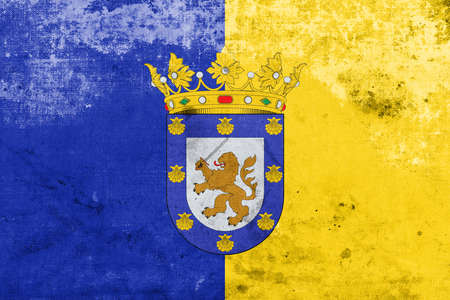 Flag of Santiago, Chile, with a vintage and old lookの写真素材