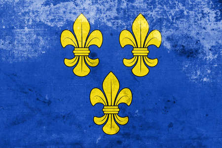 Flag of Wiesbaden, Germany, with a vintage and old lookの写真素材