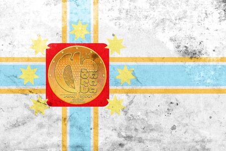 Flag of Tbilisi, Georgia, with a vintage and old lookの写真素材