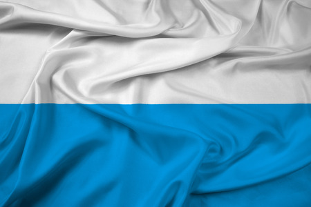 Waving Flag of Bavaria, Germanyの写真素材