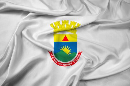 Waving Flag of Belo Horizonte, Minas Gerais, Brazilの写真素材