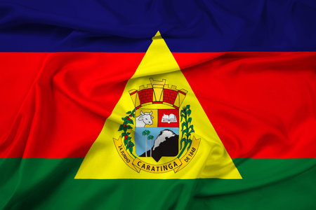 Waving Flag of Caratinga, Brazilの写真素材