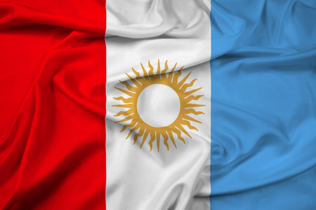 Waving Flag of Cordoba Province, Argentinaの写真素材