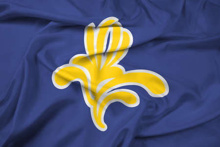Waving Flag of Brussels Region, Belgium 1991 - 2015の写真素材