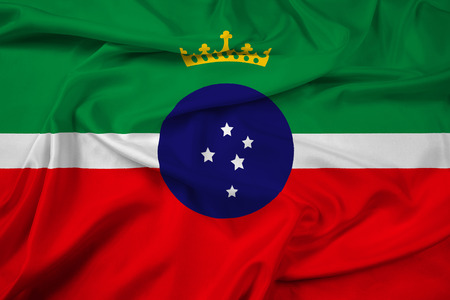 Waving Flag of Pindamonhangaba, Sao Paulo, Brazilの写真素材