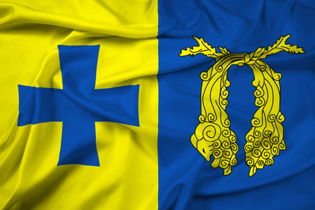 Waving Flag of Poti, Georgiaの写真素材