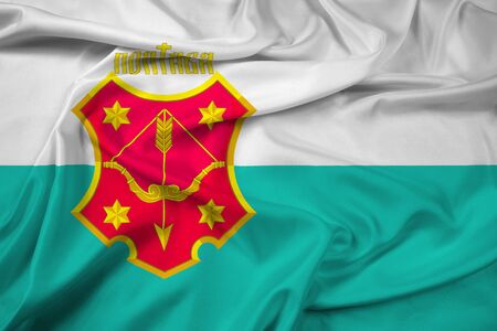 Waving Flag of Poltava, Ukraineの写真素材
