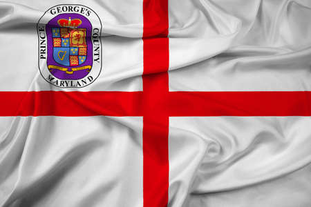 Waving Flag of Prince George's County, Maryland, USAの写真素材