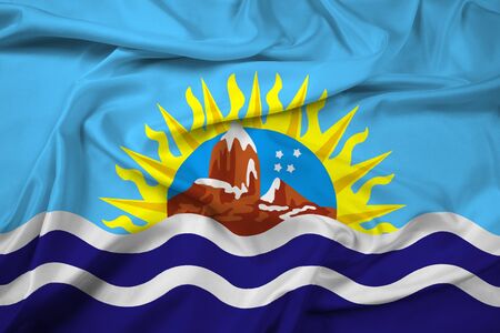 Waving Flag of Santa Cruz Province, Argentinaの写真素材