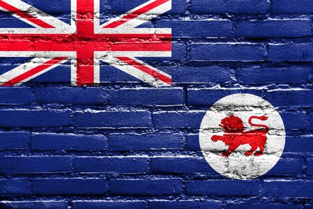 Flag of Tasmania State, Australia, painted on brick wallの写真素材