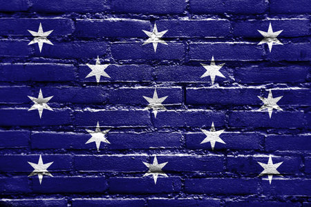 Flag of Washington, New York State, USA, painted on brick wall