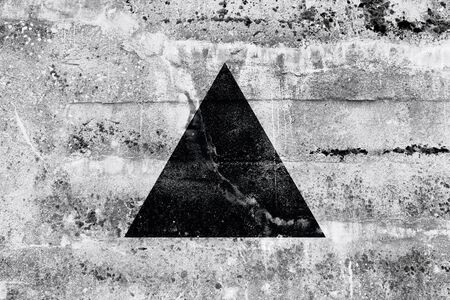 Flag of Magnitogorsk, Chelyabinsk Oblast, Russia, painted on dirty wallの写真素材