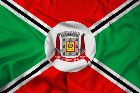 Waving Flag of Criciuma, Brazilの写真素材