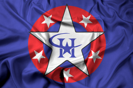 Waving Flag of Harlingen, Texas, USAの写真素材