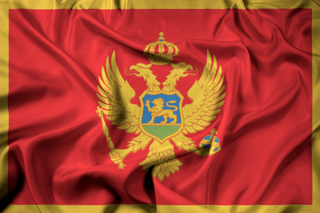 Waving Flag of Montenegroの写真素材