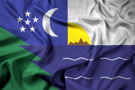 Waving Flag of Paita, Peruの写真素材